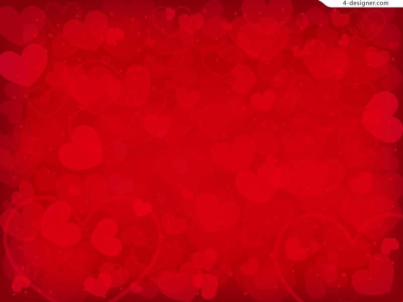 Designer  Beautiful Red Heart Vector Material Art