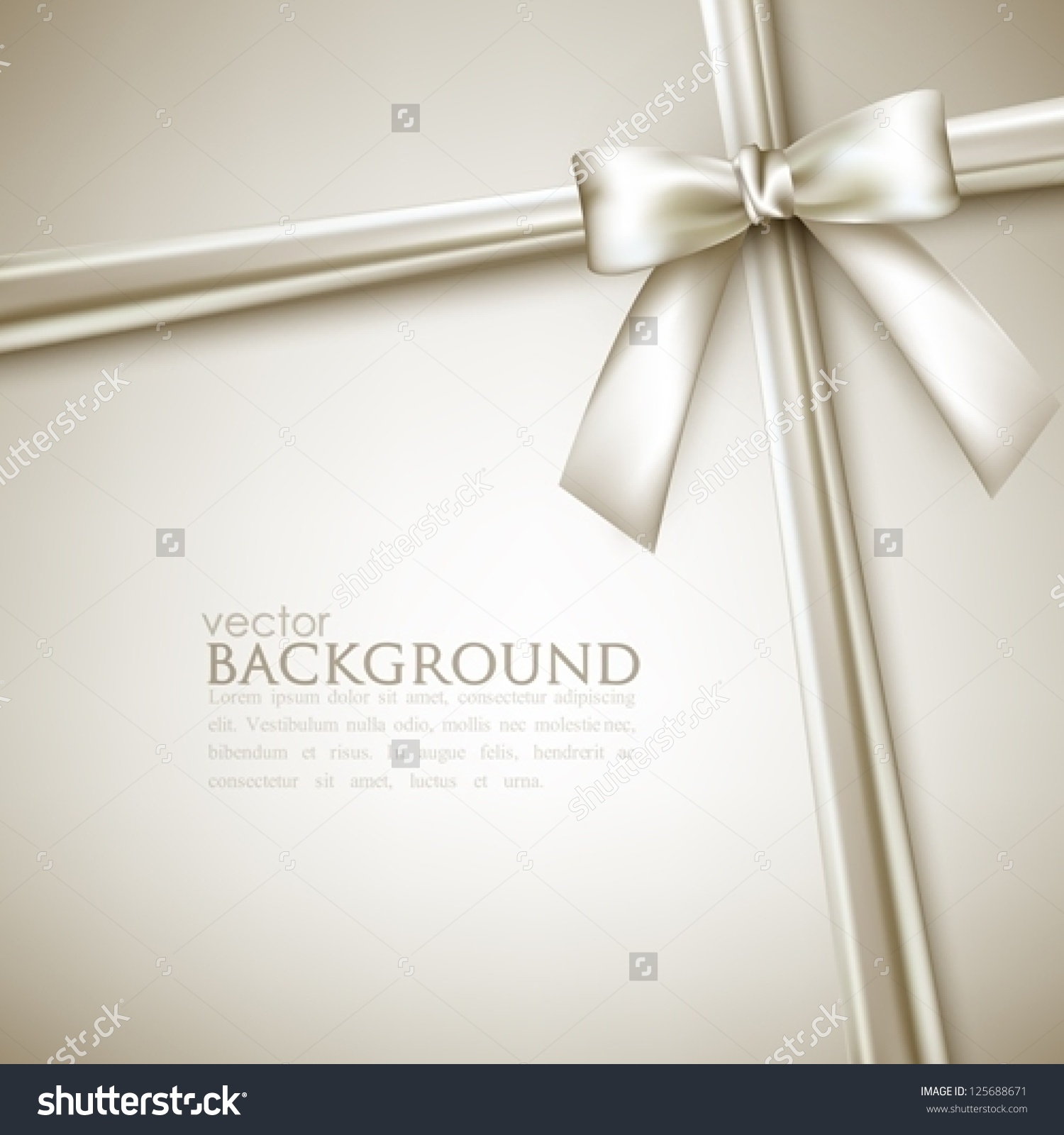 Elegant With White Bow Stock Vector