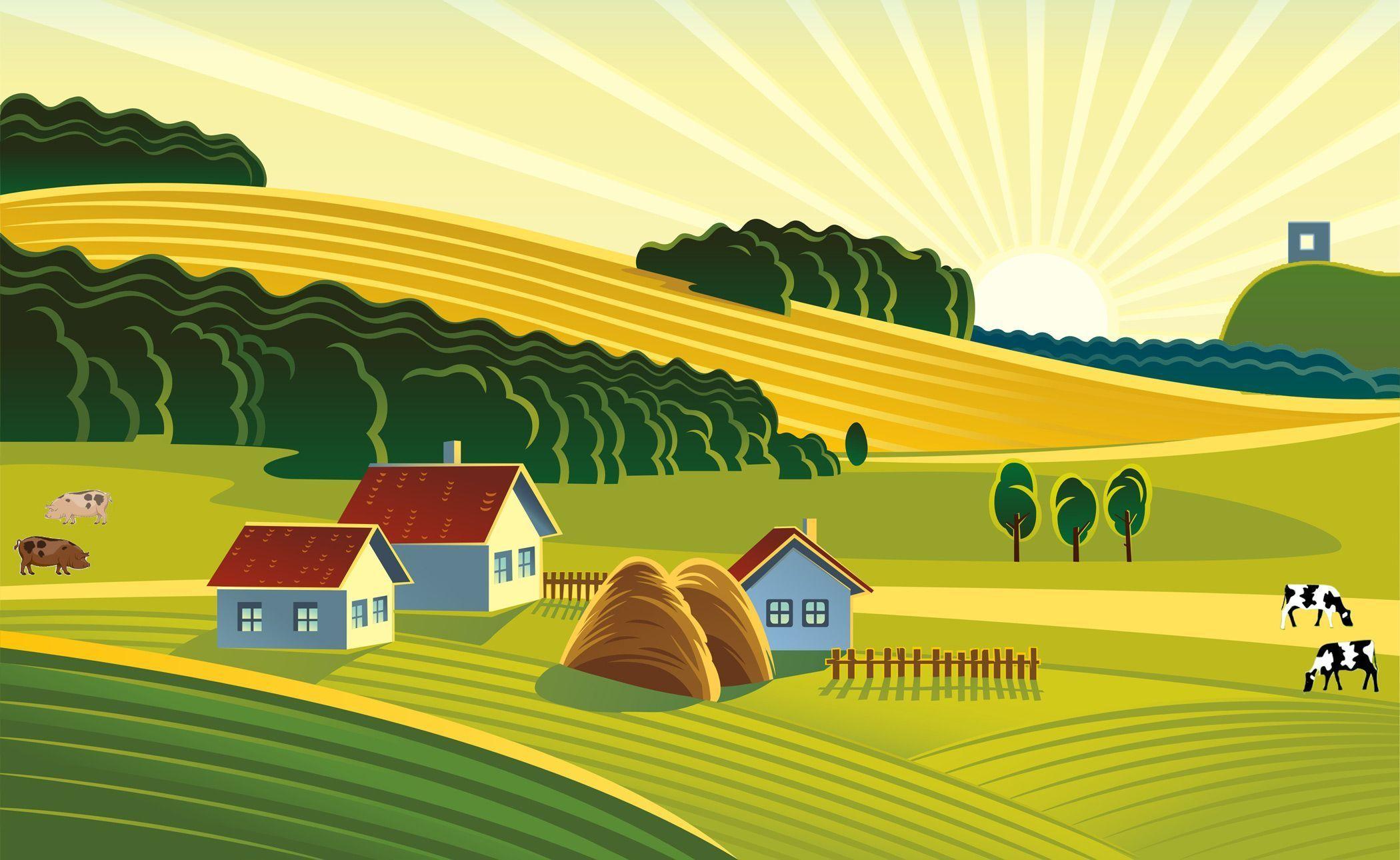 Farm Cartoon Wallpaper