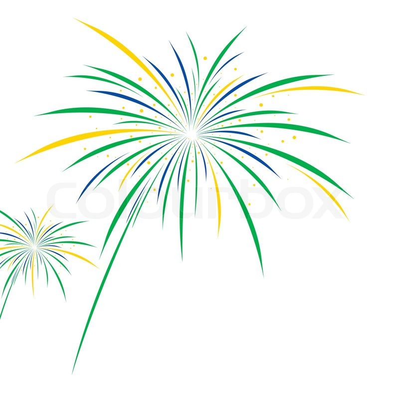 Fireworks White Vector Firework Design On White  