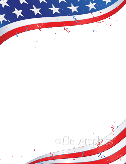 Flag PowerPoint Template Free Printable Patriotic Stationery Template   Frame