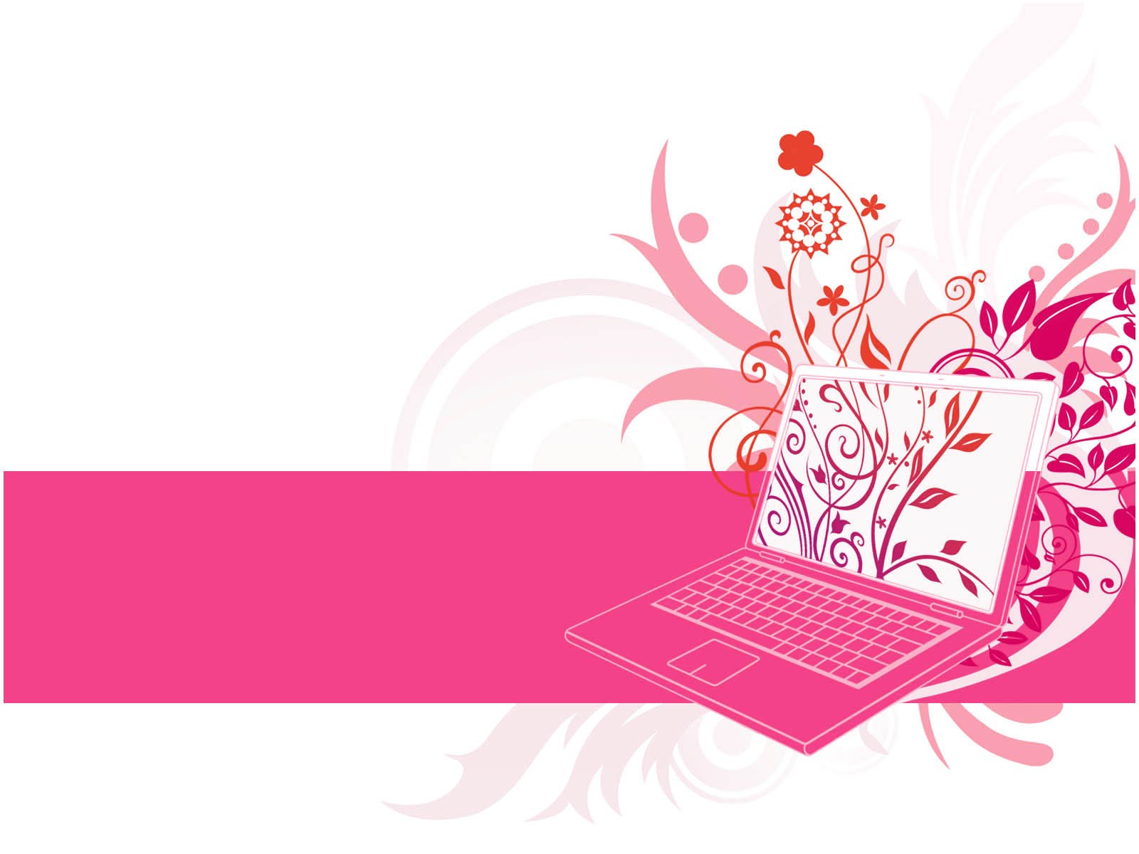 Floral Laptop Design  PPT Templates Picture