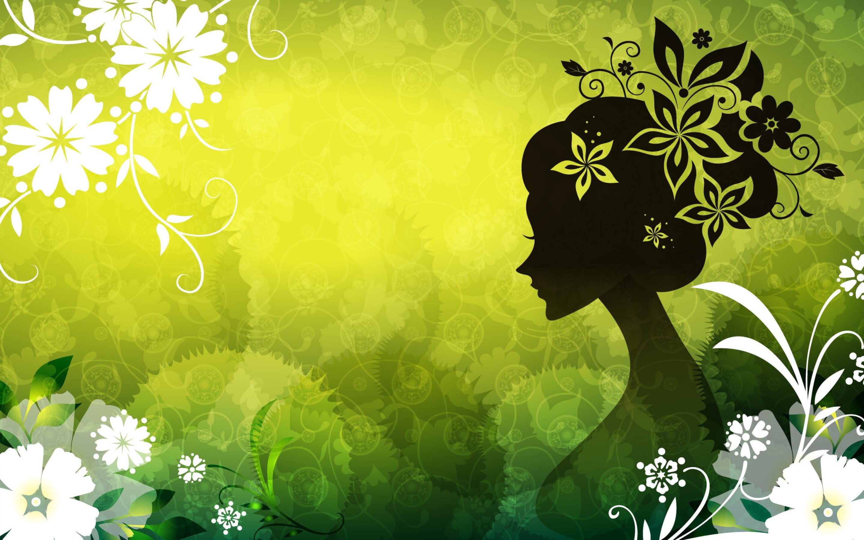 Flower Lady Vector Art HD For Desktop Quality