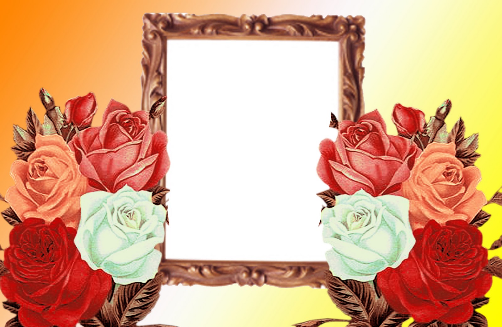 Flowers Wedding Photo Frame Clipart