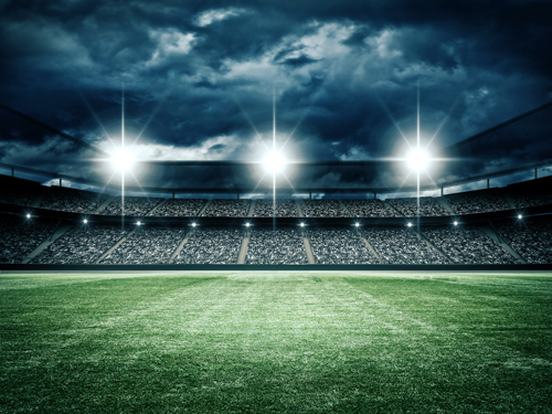 Football Field Lights 5ft X 7ft Thin Vinyl Photography   Picture