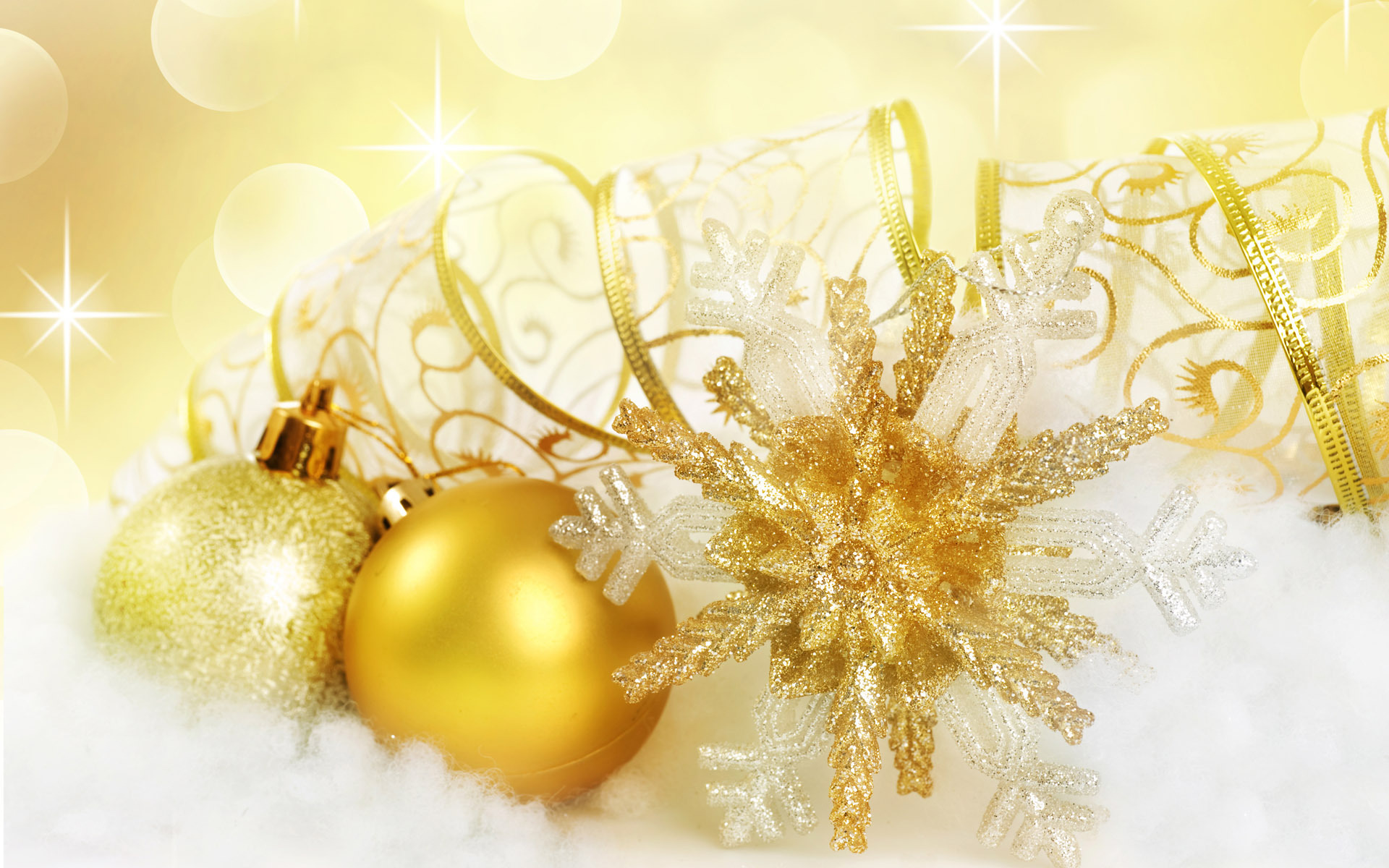 Golden Christmas Ornaments Clipart