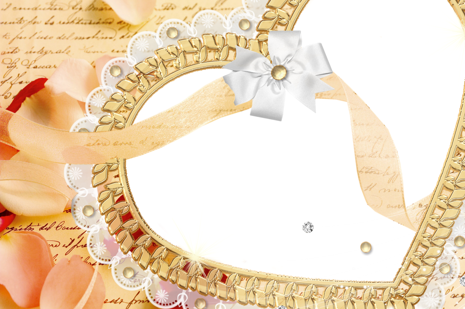 Golden Heart Wedding Frame image