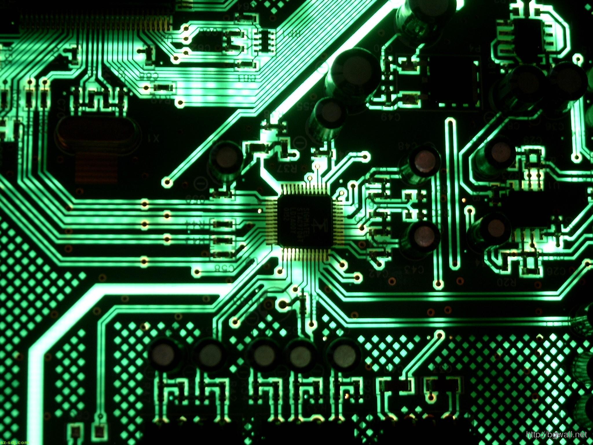 Green Motherboard Circuit Image