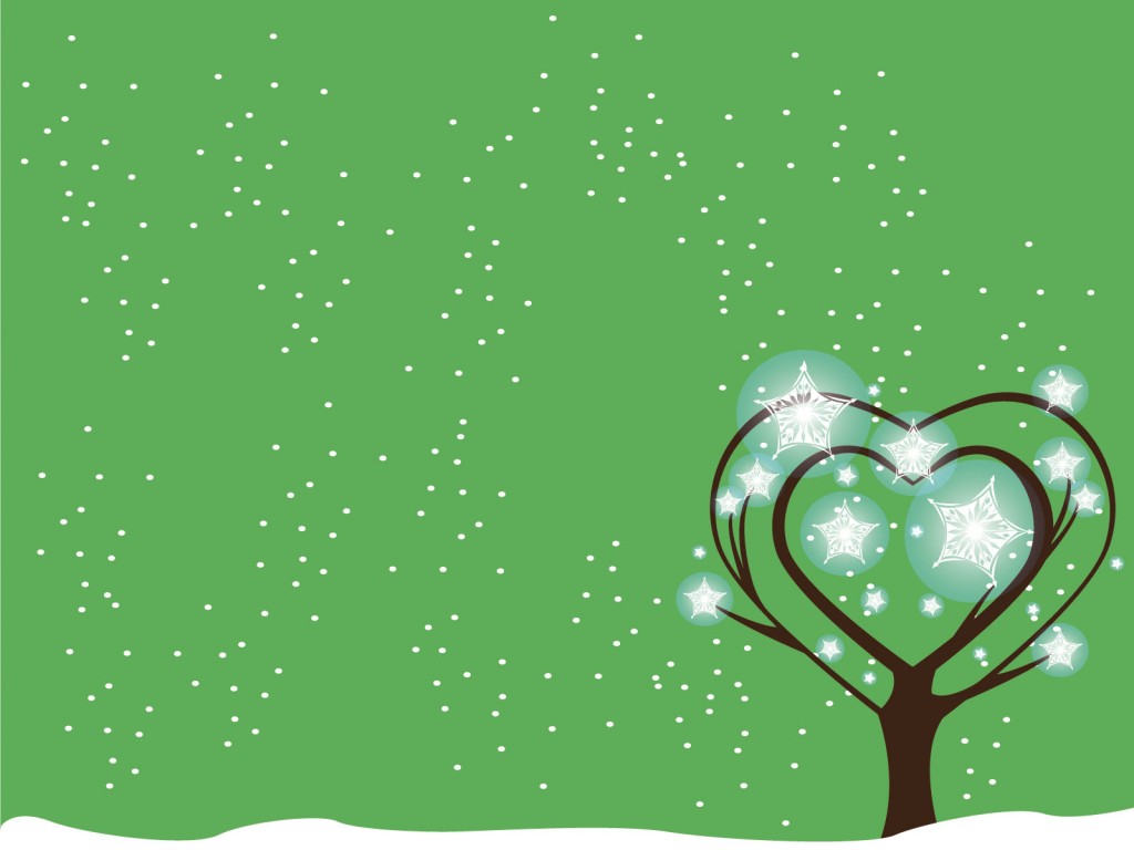 Green Tree Snow  Christmas Love Nature  PPT   Art