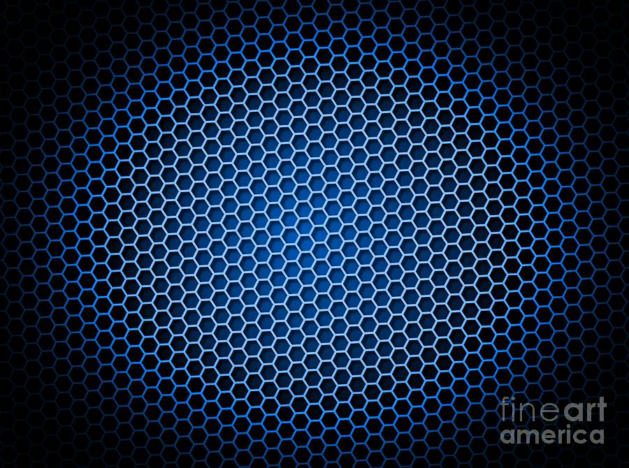 Honeycomb Blue Digital Art By Henrik Lehnerer