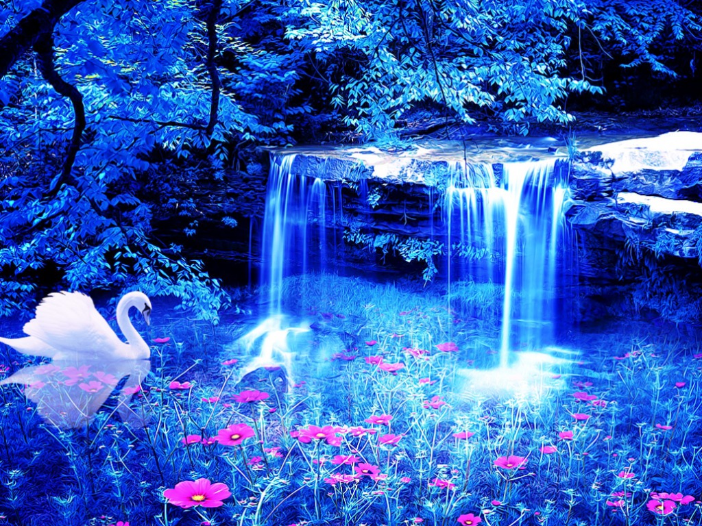 Magical Blue Flowers Photo
