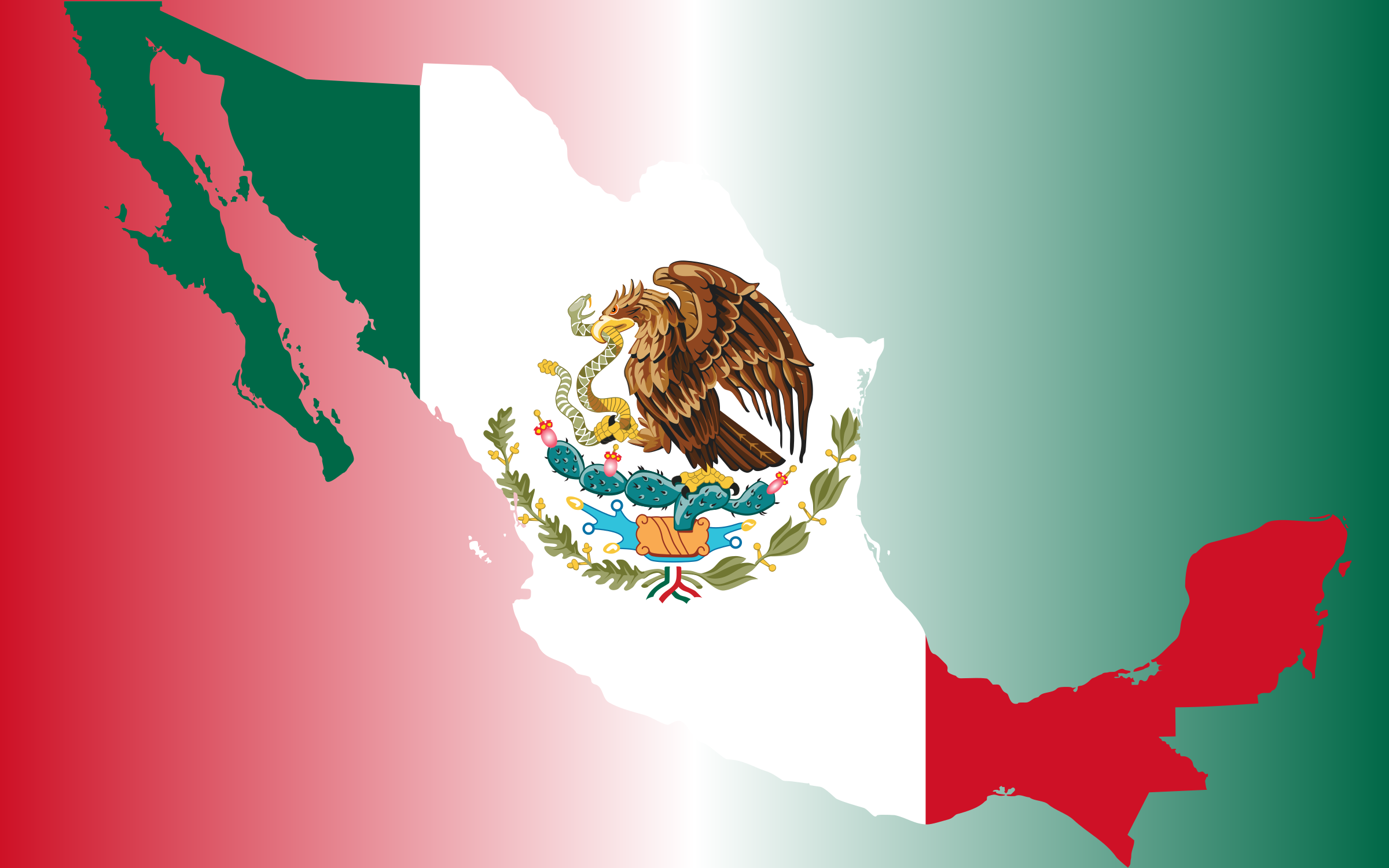 Mexico Flag Map With Quality