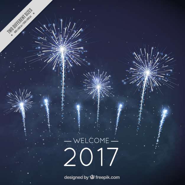 New Year Fireworks In Dark Blue Lor Vector  Free   Download
