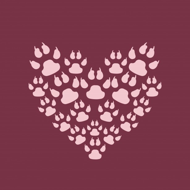 Paw Print Heart Clipart