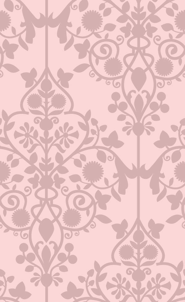 Pink Damask Black and Pink Damask Design