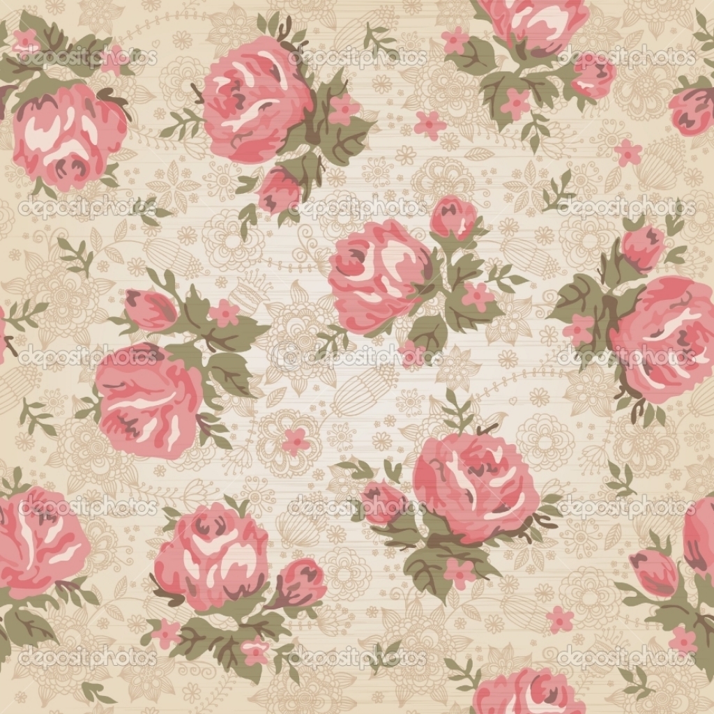 Pink Vintage Flowers Template