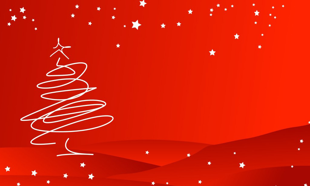 Presentation Slides  Red Line Art For Christmas PowerPoint   Presentation