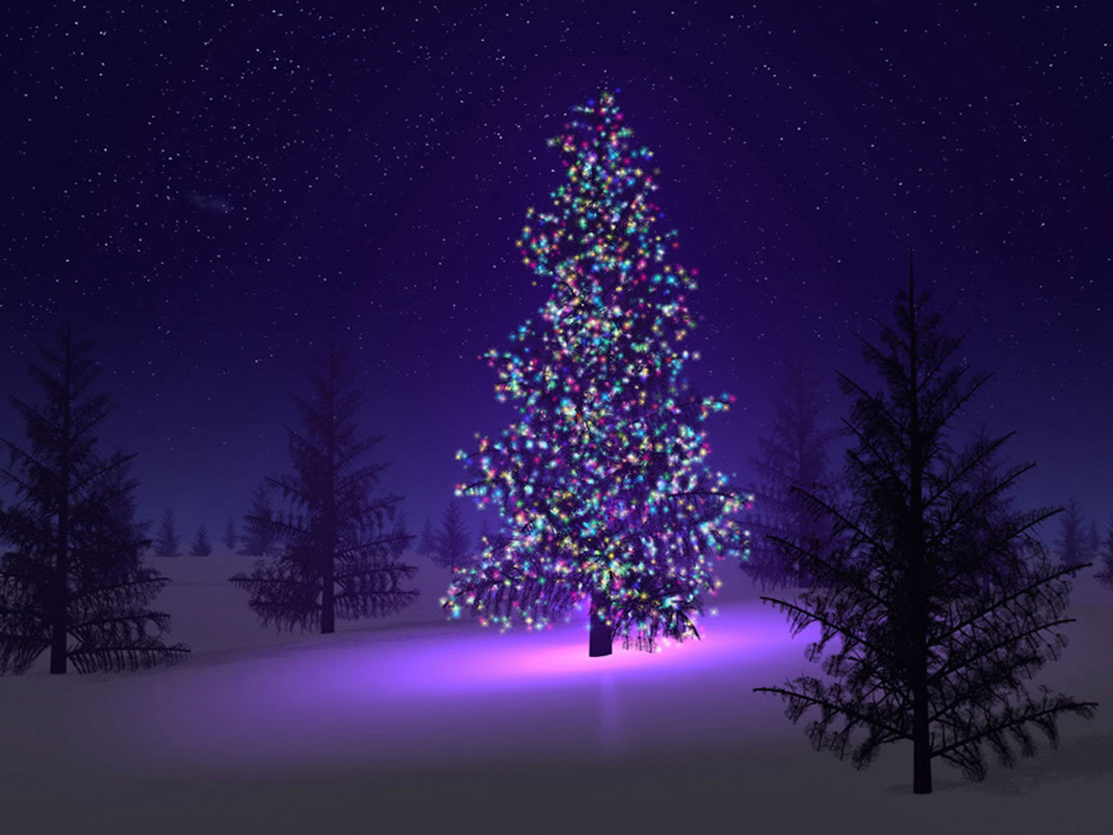 Purple Christmas Trees Clipart