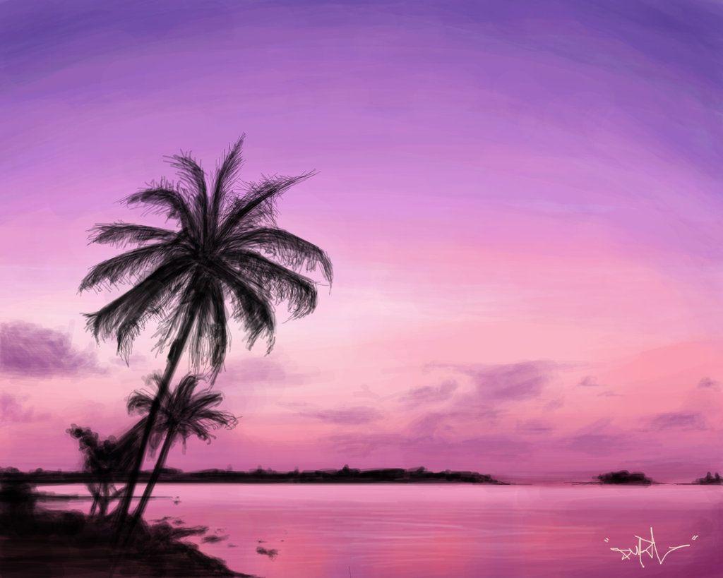 Purple Palm Trees image