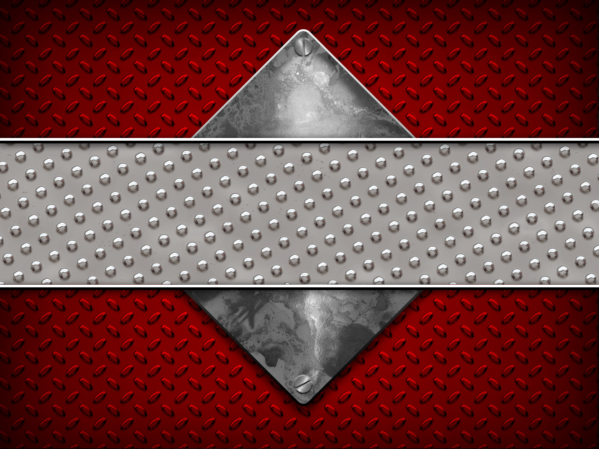 Red and Gray Diamond Plate Presentation