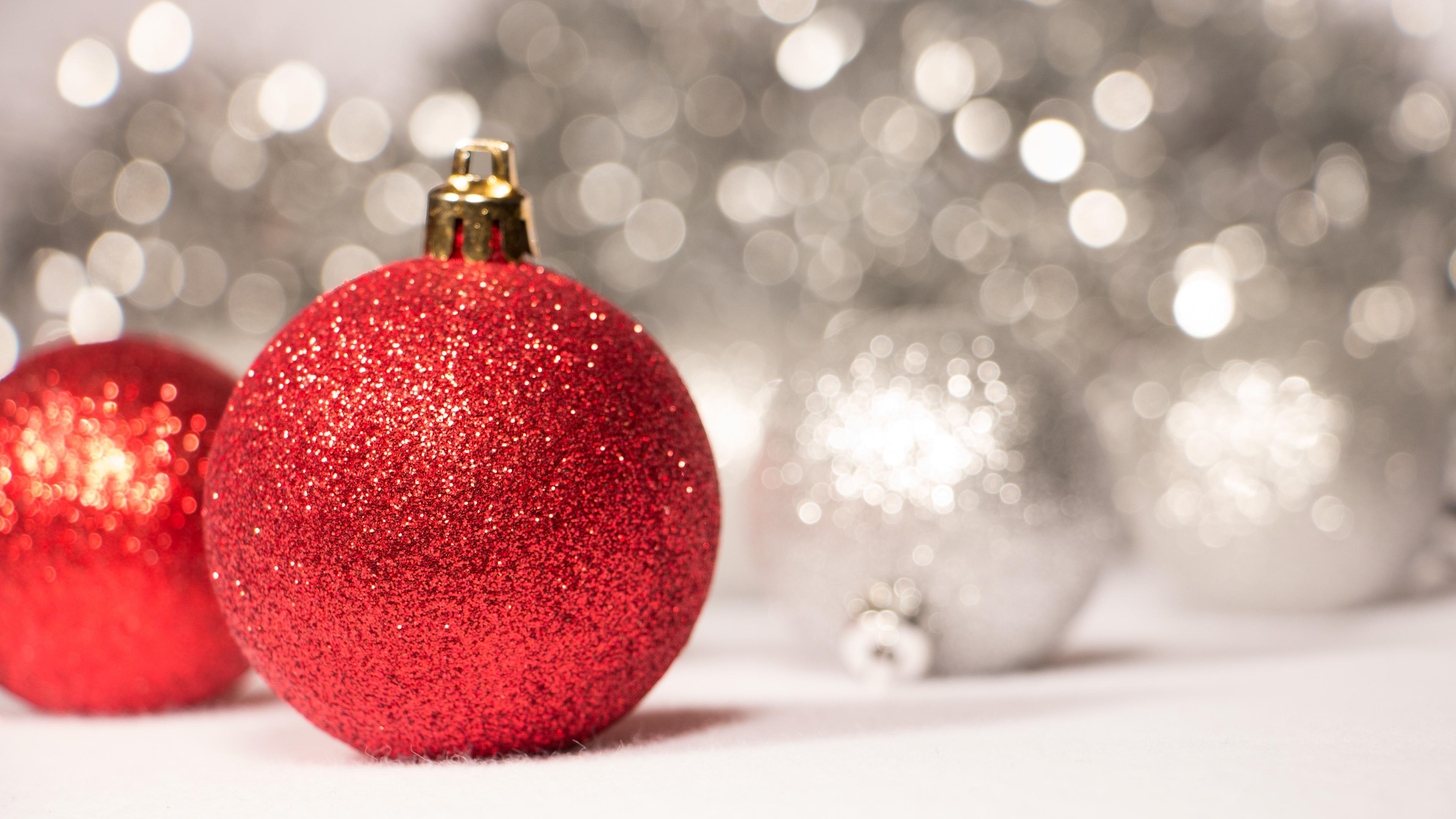 Red Sparkly Christmas Ornaments Hd Desktop Clip Art