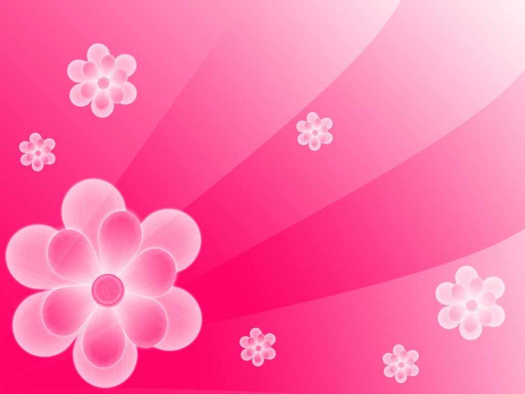 Simple Abstract Pink Flower PPT Backgrounds
