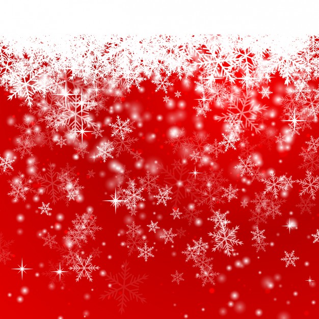 Snowflakes On A Red Christmas Clipart