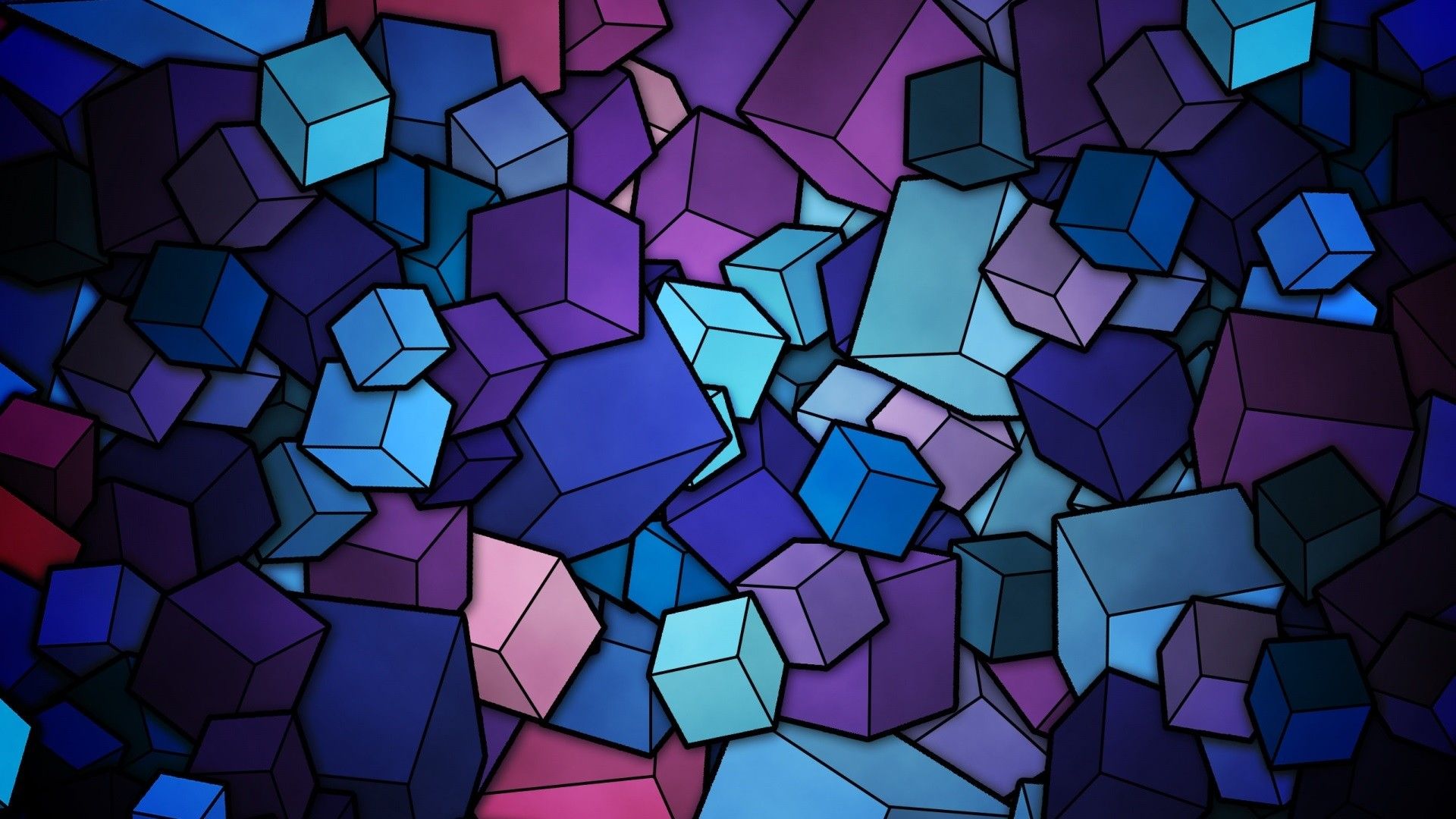 Stained Glass Geometry Cubes Hd Frame