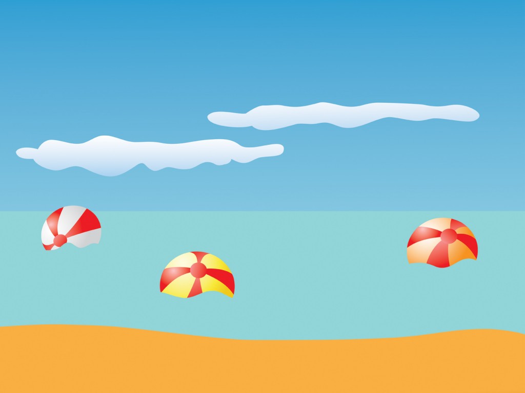 Summer Beach and Balls PPT Art