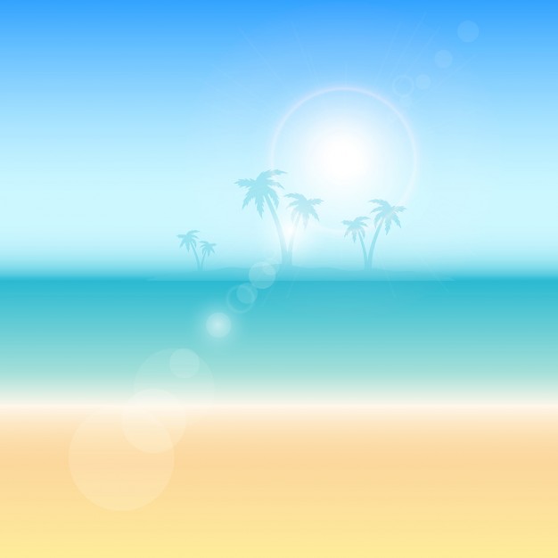 Summer Themed With Palm Trees Clipart