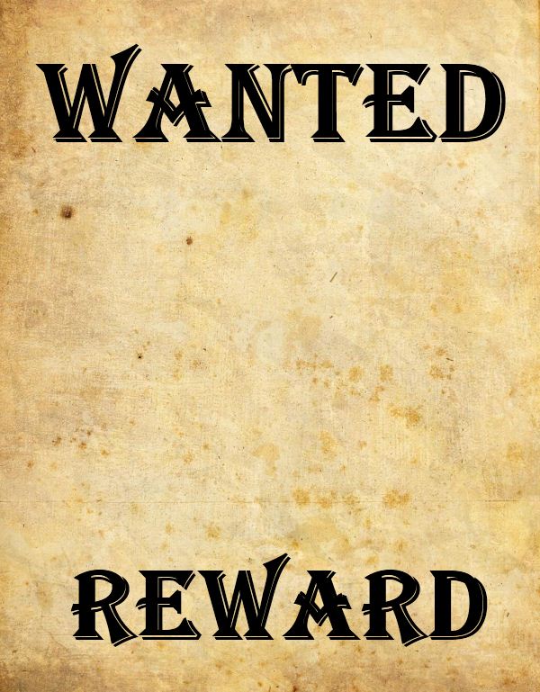 Wanted Poster Reward Image image