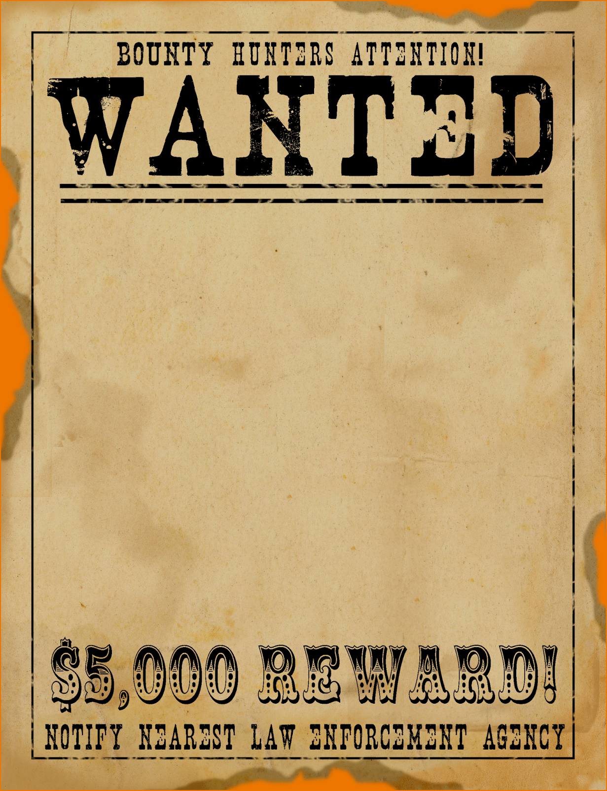 Wanted Sign Template Template