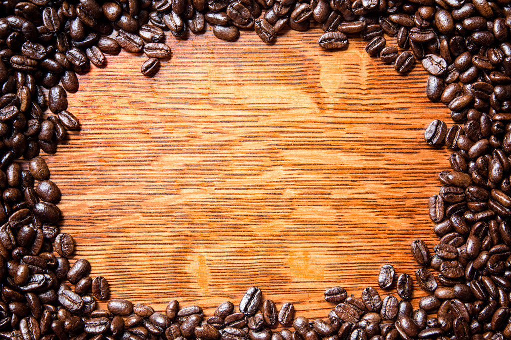 Whole Coffee Beans Arranged Around An  Quality