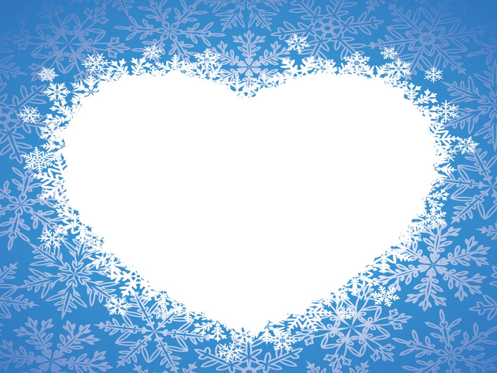 Winter Heart Blue Love
